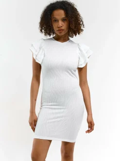 GATE Damska sukienka mini z marszczonymi rękawami| Kategorie·Sukienki