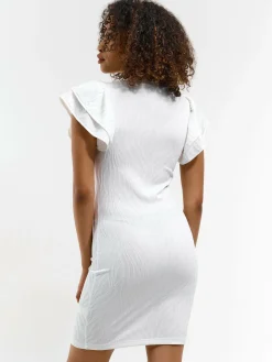 GATE Damska sukienka mini z marszczonymi rękawami| Kategorie·Sukienki