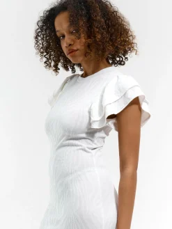 GATE Damska sukienka mini z marszczonymi rękawami| Kategorie·Sukienki