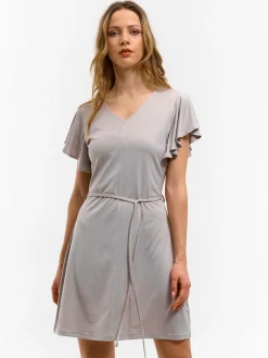 GATE Damska sukienka mini z marszczonymi rękawami| Kategorie·Sukienki