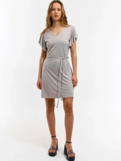 GATE Damska sukienka mini z marszczonymi rękawami| Kategorie·Sukienki