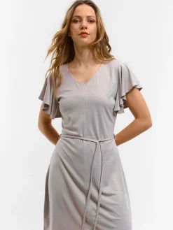 GATE Damska sukienka mini z marszczonymi rękawami| Kategorie·Sukienki