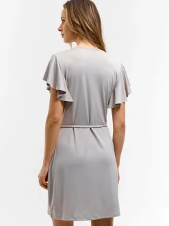 GATE Damska sukienka mini z marszczonymi rękawami| Kategorie·Sukienki