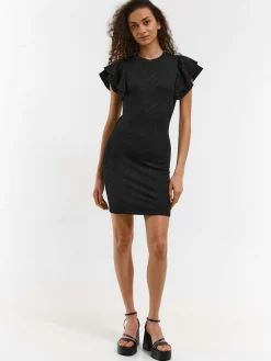 GATE Damska sukienka mini z marszczonymi rękawami| Kategorie·Sukienki