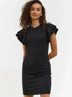 GATE Damska sukienka mini z marszczonymi rękawami| Kategorie·Sukienki