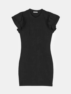 GATE Damska sukienka mini z marszczonymi rękawami| Kategorie·Sukienki