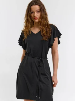 GATE Damska sukienka mini z marszczonymi rękawami| Kategorie·Sukienki