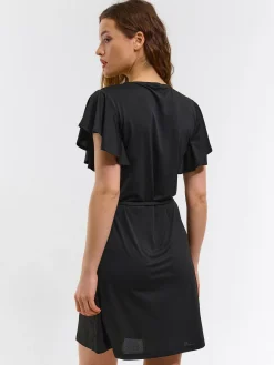 GATE Damska sukienka mini z marszczonymi rękawami| Kategorie·Sukienki