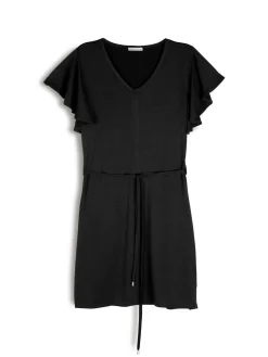 GATE Damska sukienka mini z marszczonymi rękawami| Kategorie·Sukienki