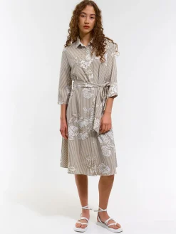 GATE Damska sukienka w kwiaty z rękawem 3/4| Kategorie·Sukienki