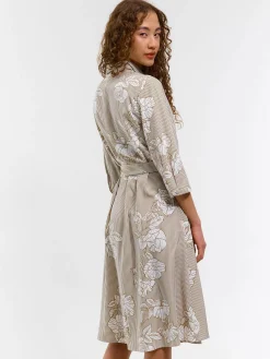 GATE Damska sukienka w kwiaty z rękawem 3/4| Kategorie·Sukienki