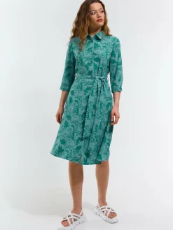 GATE Damska sukienka w kwiaty z rękawem 3/4| Kategorie·Sukienki