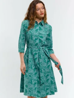 GATE Damska sukienka w kwiaty z rękawem 3/4| Kategorie·Sukienki