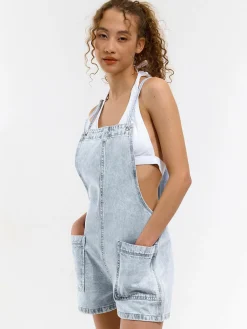 GATE Denimowe spodenki na szelkach| Spodnie·Spodenki ☀️