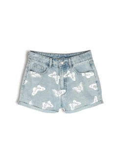 GATE Denimowe szorty z nadrukiem| Spodnie·Spodenki ☀️