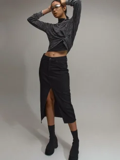 GATE Dżinsowa spódnica midi| Kategorie·Spódnice ☀️