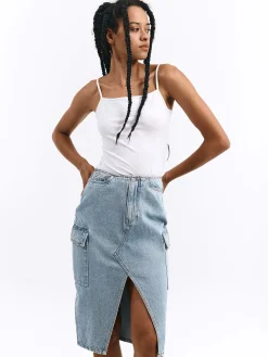 GATE Dżinsowa spódnica midi| Kategorie·Spódnice ☀️