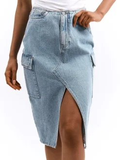 GATE Dżinsowa spódnica midi| Kategorie·Spódnice ☀️