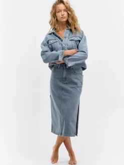 GATE Dżinsowa spódnica midi| Kategorie·Spódnice ☀️