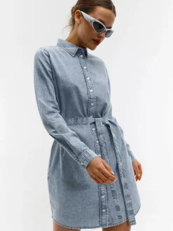 GATE Dżinsowa sukienka damska z długimi rękawami| Kategorie·Sukienki