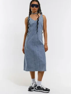 GATE Dżinsowa sukienka midi| Kategorie·Sukienki