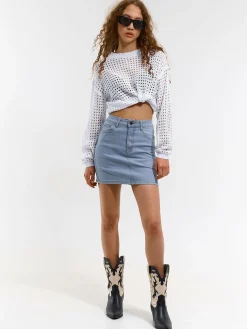 GATE Dżinsowa sukienka mini o dopasowanym kroju| Kategorie·Spódnice ☀️