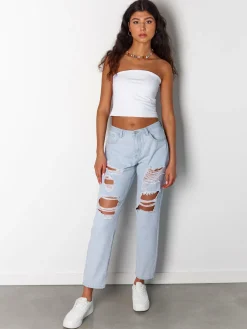 GATE Dżinsy typu boyfriend z dziurami dla kobiet| Spodnie·Jeansy