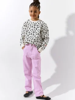 GATE Dżinsy z diagonalu|Dzieci Dziewczynki·Spodnie I Legginsy