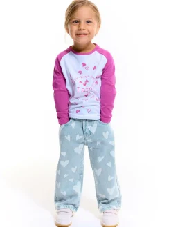 GATE Dżinsy z nadrukiem serca|Dzieci Dziewczynki·Spodnie I Legginsy