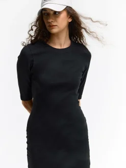 GATE Dopasowana sukienka bawełniana z rękawami 3/4| Kategorie·Sukienki