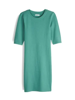 GATE Dopasowana sukienka bawełniana z rękawami 3/4| Kategorie·Sukienki