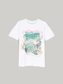 GATE Długa bawełniana koszulka z nadrukiem| Koszulki I Topy·Koszulki|Koszulki I Topy·Koszulki Z Nadrukiem