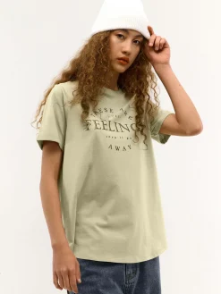 GATE Długa bawełniana koszulka z nadrukiem| Koszulki I Topy·Koszulki|Koszulki I Topy·Koszulki Z Nadrukiem