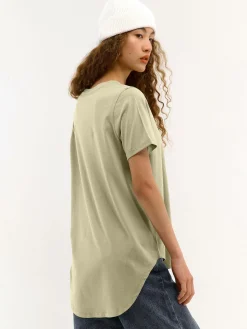 GATE Długa bawełniana koszulka z nadrukiem| Koszulki I Topy·Koszulki|Koszulki I Topy·Koszulki Z Nadrukiem