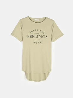 GATE Długa bawełniana koszulka z nadrukiem| Koszulki I Topy·Koszulki|Koszulki I Topy·Koszulki Z Nadrukiem