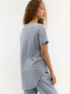 GATE Długa bawełniana koszulka z nadrukiem| Koszulki I Topy·Koszulki|Koszulki I Topy·Koszulki Z Nadrukiem