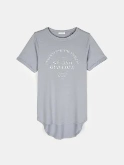 GATE Długa bawełniana koszulka z nadrukiem| Koszulki I Topy·Koszulki|Koszulki I Topy·Koszulki Z Nadrukiem