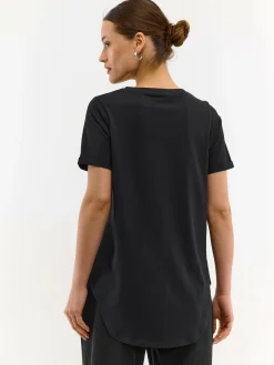 GATE Długa bawełniana koszulka z nadrukiem| Koszulki I Topy·Koszulki|Koszulki I Topy·Koszulki Z Nadrukiem