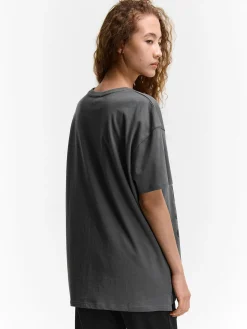 GATE Długa bawełniana koszulka z nadrukiem| Koszulki I Topy·Koszulki|Koszulki I Topy·Koszulki Z Nadrukiem