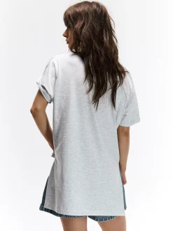 GATE Długa bawełniana koszulka z nadrukiem| Koszulki I Topy·Koszulki|Koszulki I Topy·Koszulki Z Nadrukiem