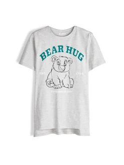 GATE Długa bawełniana koszulka z nadrukiem| Koszulki I Topy·Koszulki|Koszulki I Topy·Koszulki Z Nadrukiem