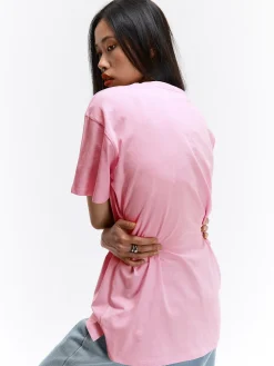 GATE Długa bawełniana koszulka z nadrukiem| Koszulki I Topy·Koszulki|Koszulki I Topy·Koszulki Z Nadrukiem