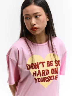 GATE Długa bawełniana koszulka z nadrukiem| Koszulki I Topy·Koszulki|Koszulki I Topy·Koszulki Z Nadrukiem