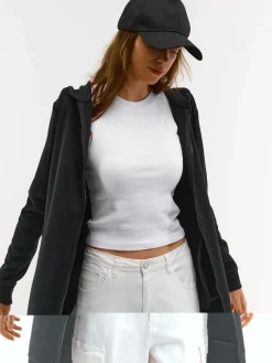 GATE Długa bluza na zamek| Swetry I Bluzy·Bluzy