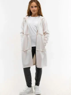 GATE Długa bluza z kapturem i marszczeniami|Dzieci Dziewczynki·Bluzki