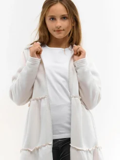 GATE Długa bluza z kapturem i marszczeniami|Dzieci Dziewczynki·Bluzki