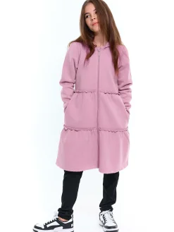 GATE Długa bluza z kapturem i marszczeniami|Dzieci Dziewczynki·Bluzki