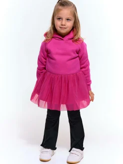 GATE Długa bluza z tiulowymi marszczeniami|Dzieci Dziewczynki·Bluzki