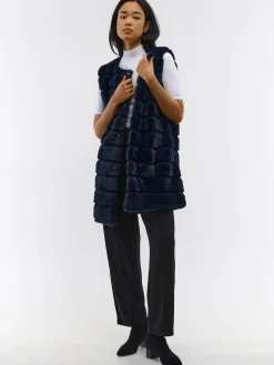 GATE Długa kamizelka z imitacji futra| Kurtki I Płaszcze·Kamizelki|Kurtki I Płaszcze·Pikowana Kurtka