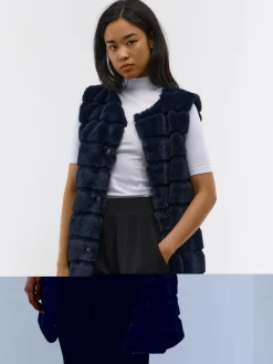 GATE Długa kamizelka z imitacji futra| Kurtki I Płaszcze·Kamizelki|Kurtki I Płaszcze·Pikowana Kurtka